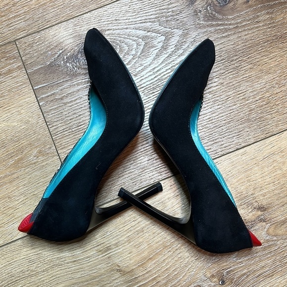 C’N’C CoSTUME NATIONAL Black Suede & Tweed Pumps Size 36/6 - Picture 4 of 8